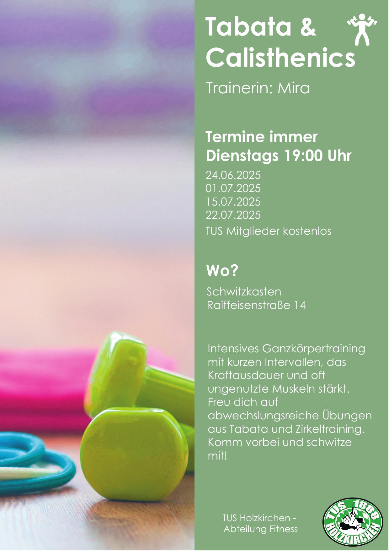 Tabata Angebot im Schwitzkasten